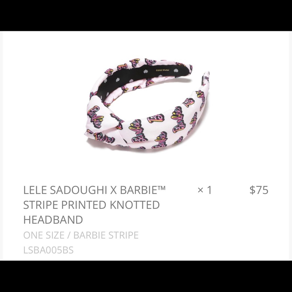 Excellent condition Lele Sadoughi x Barbie